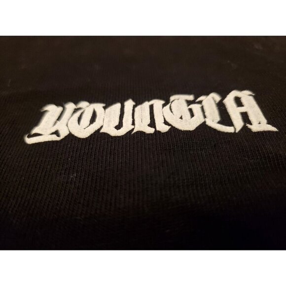 YoungLa SAMPLE Shirt Mens Size LG Long‎ Sleeves Black Wash Distressing Heavy - Picture 4 of 10